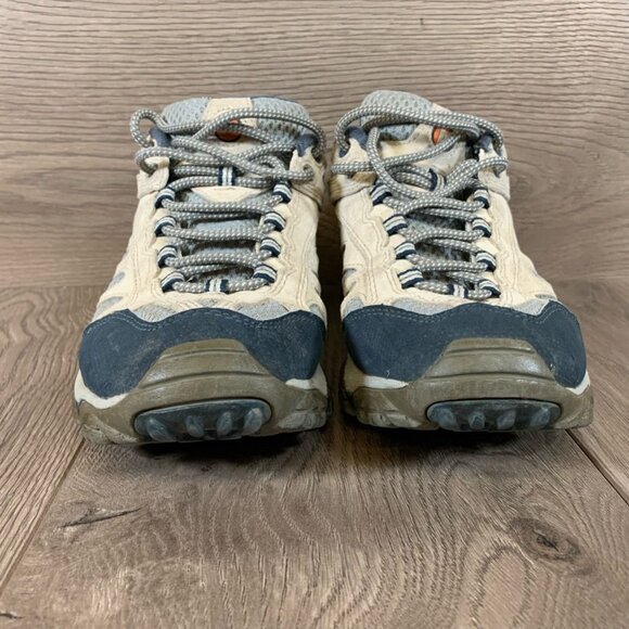 Merrell Womens Athletic Shoes Beige Gray Mesa Low Top Leather Lace Up 7M - Picture 3 of 9